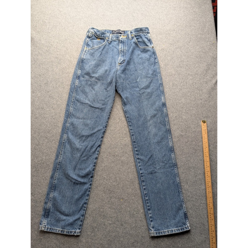 Wrangler George Strait Cowboy Cut Jeans Mens 32x36 Blue Denim Pants 3236 Flaw